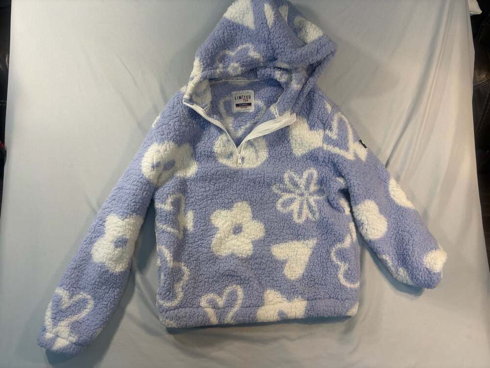 Women's Limited Too Icon Print Sherpa Half-Zip Hoodie,